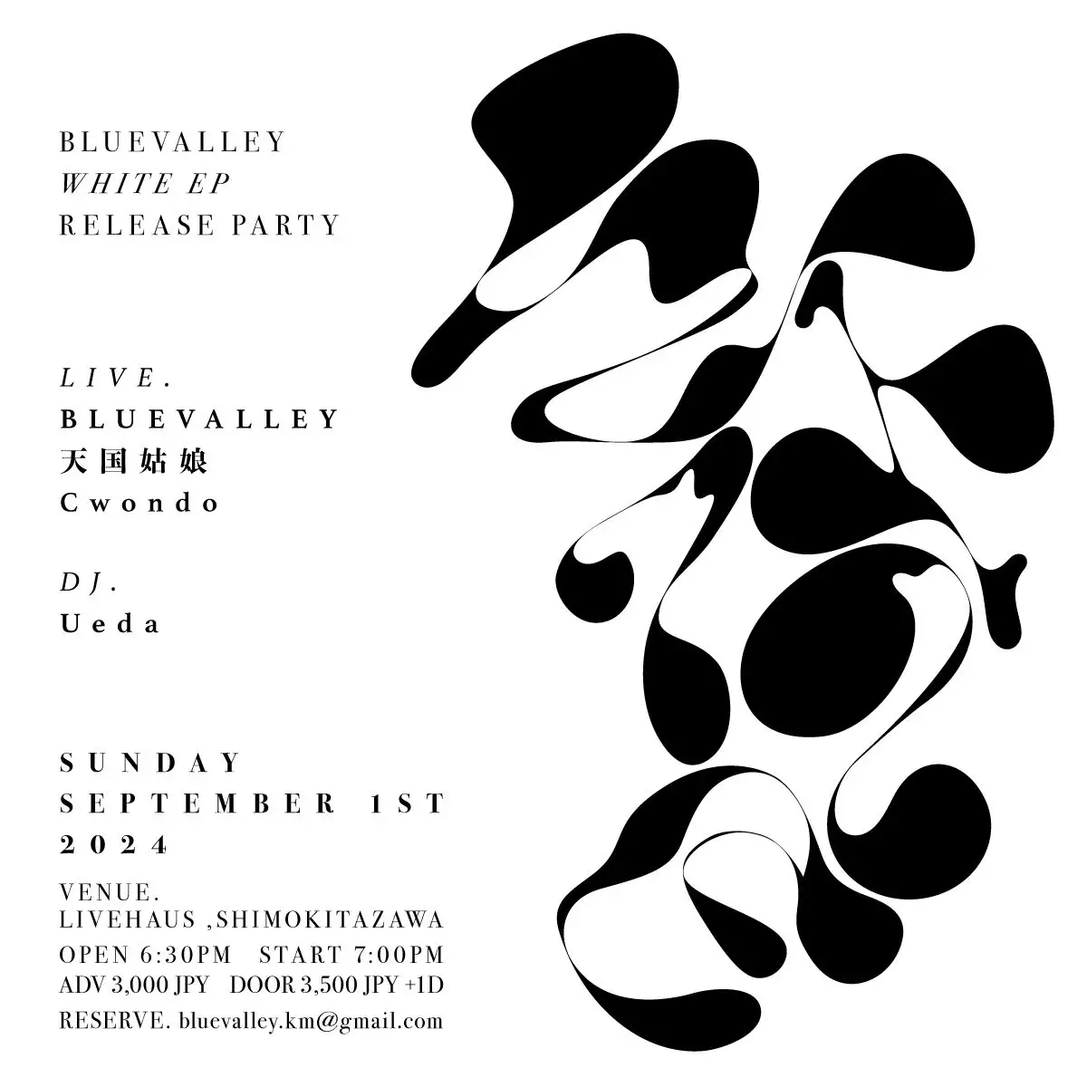 - BLUEVALLEY "WHITE" EP Release Party -フライヤー