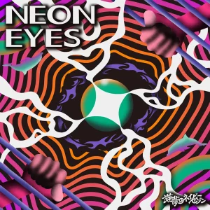 『NEON EYES』猫背のネイビーセゾンアートワーク