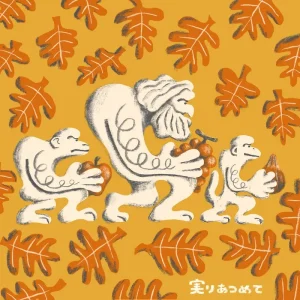 「実りあつめて」風呂敷アートワーク