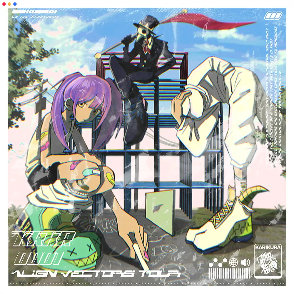 「べク前ツアー! (feat. AmaNoJa9, Baruba, ヤギイラオ, 重音テト & 知声)」/ KARIKURAアートワーク
